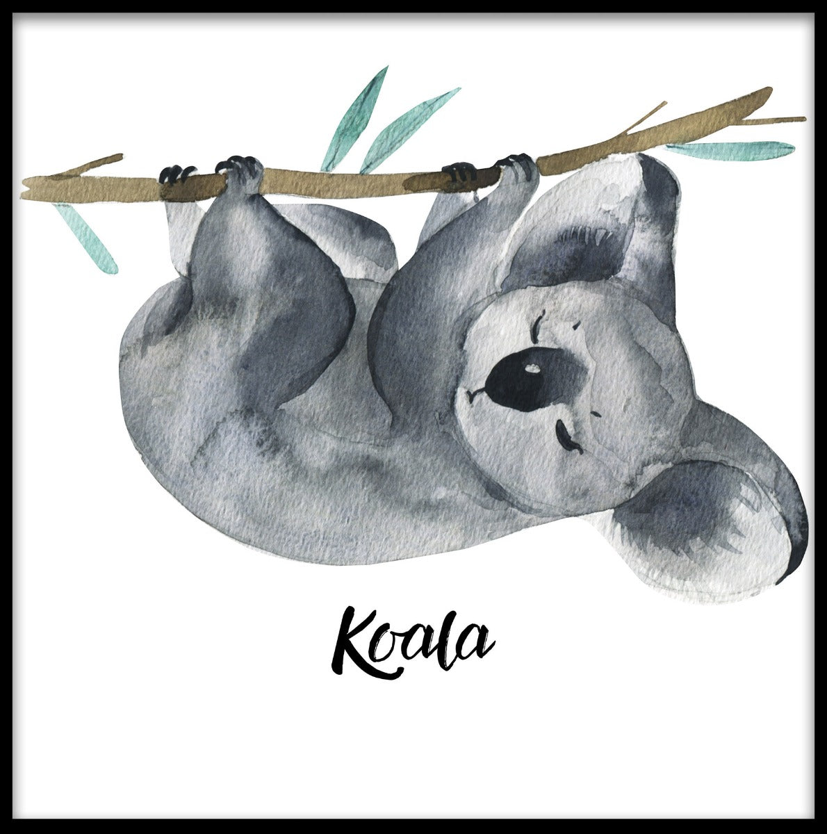 Sovande koala akvarellposter