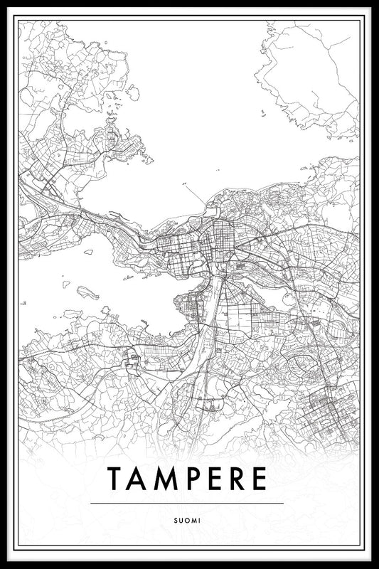 Tammerfors Finland Karta Poster-pp