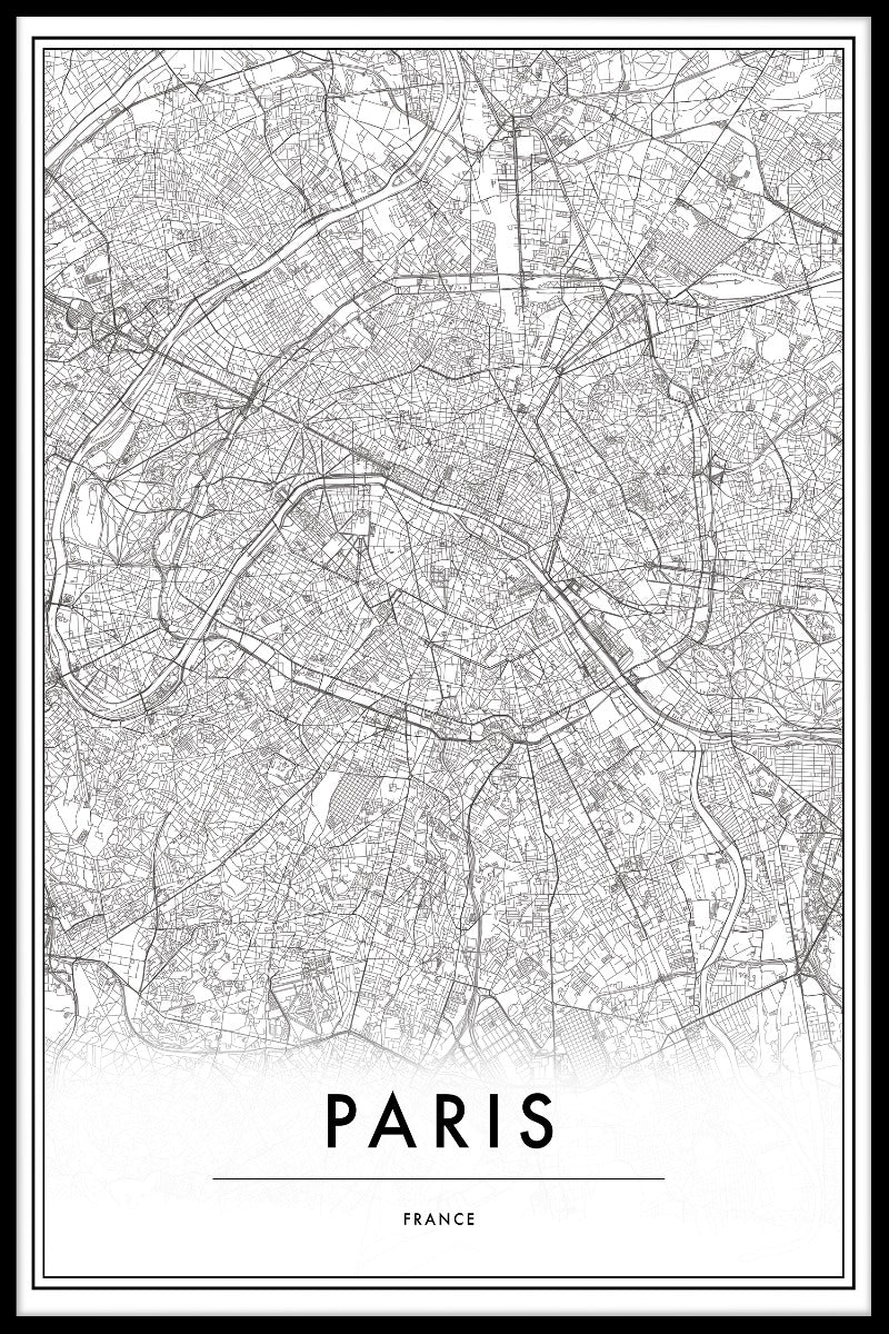 Paris Frankrike kartposter