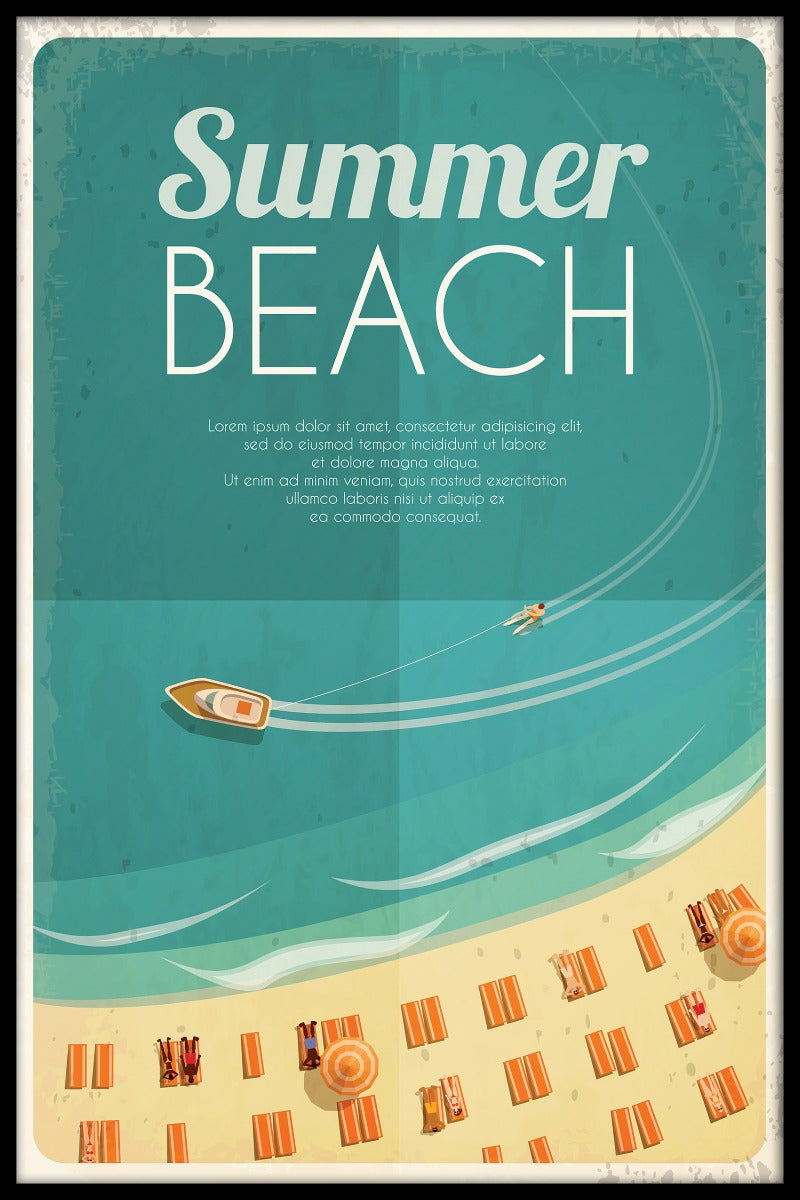 Vintage poster för sommarstrand