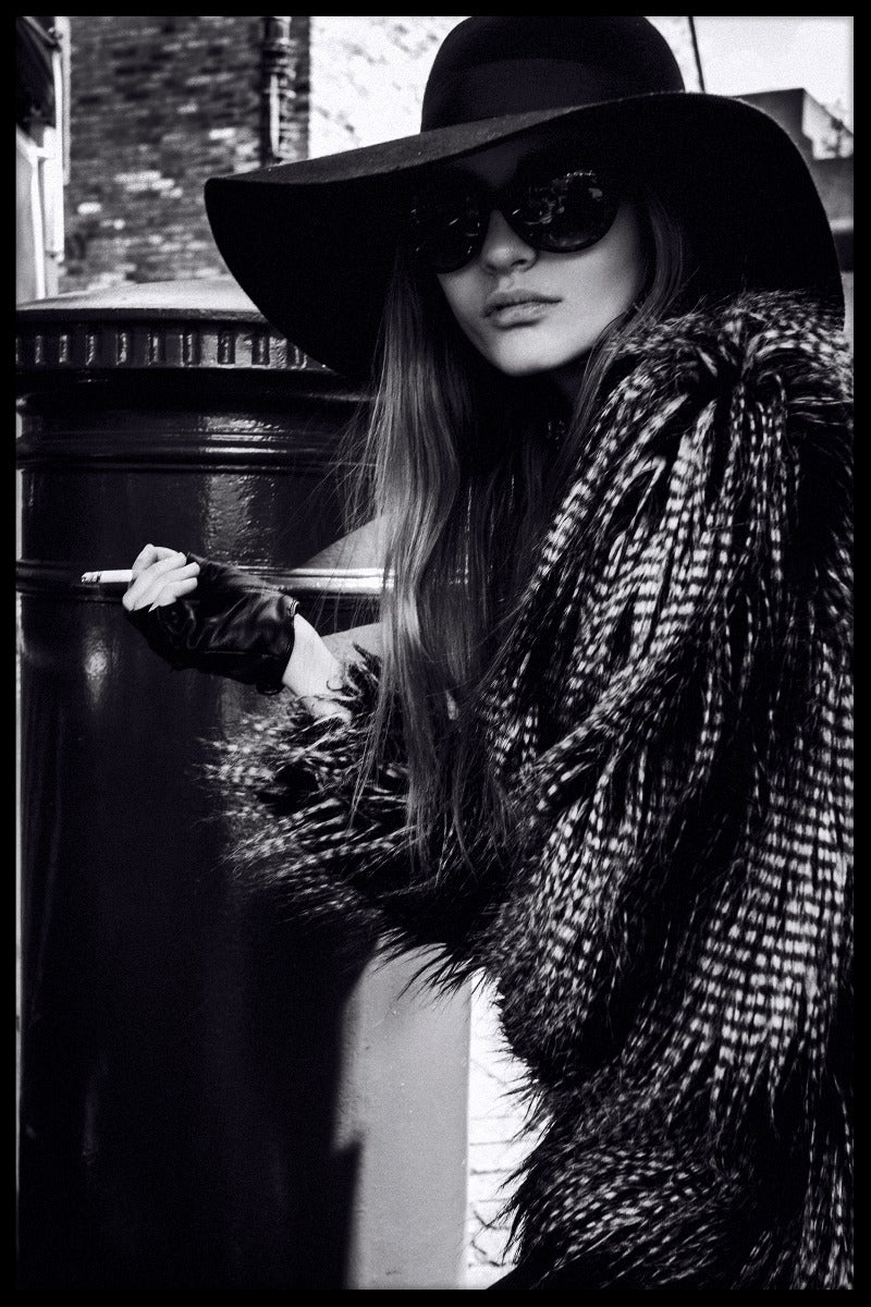 Kvinna som röker N02 poster