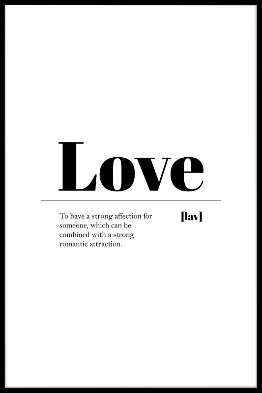 Kärlek definition poster