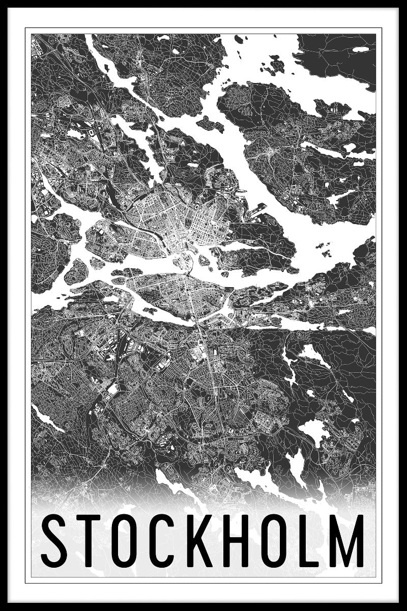 Stockholmskarta N02 poster