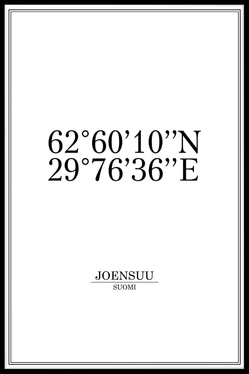 Joensuu koordinater poster