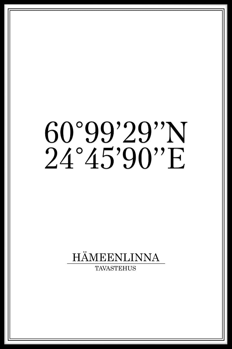 Tavastehus koordinater poster