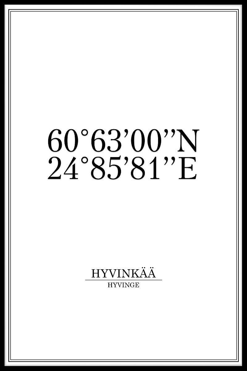 Hyvinkää koordinater poster