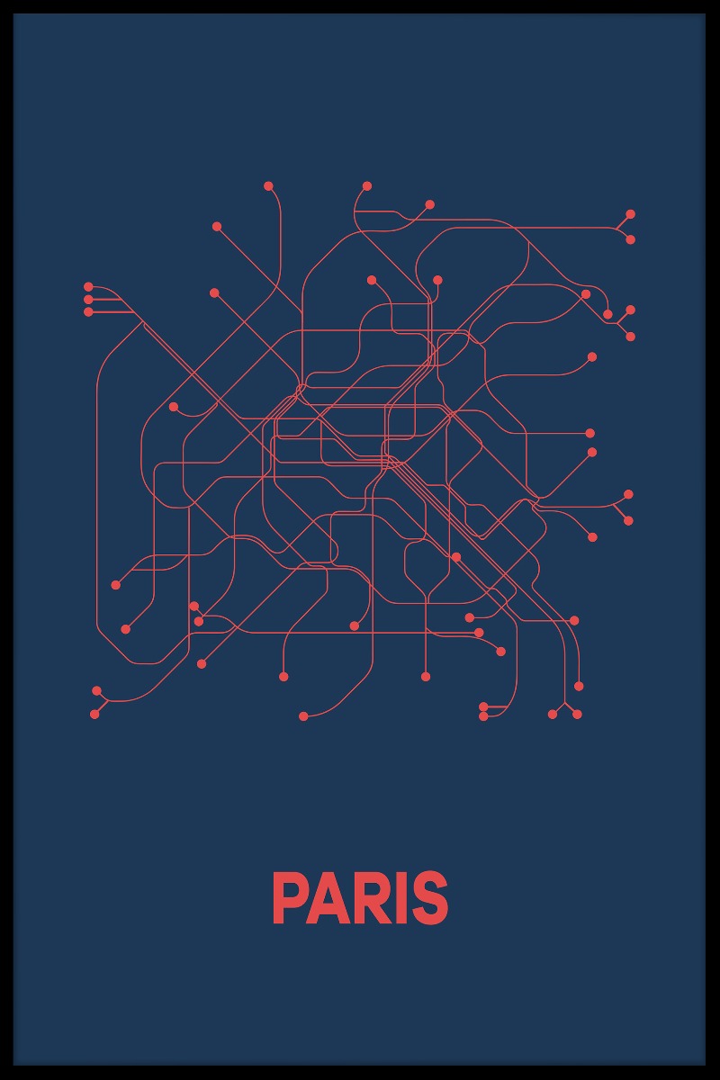 Paris Metro karta poster
