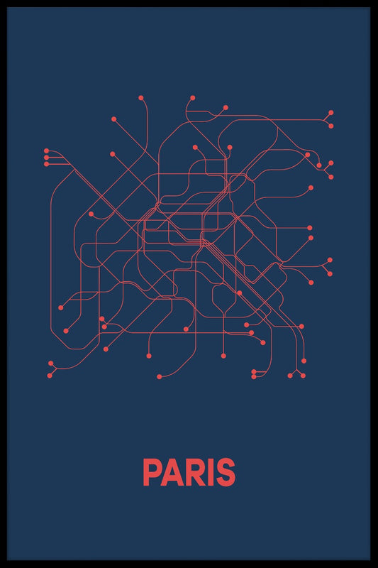 Paris Metro karta poster