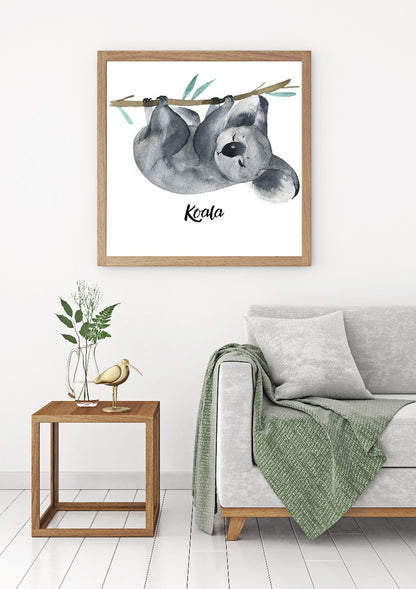 Sovande koala akvarellposter