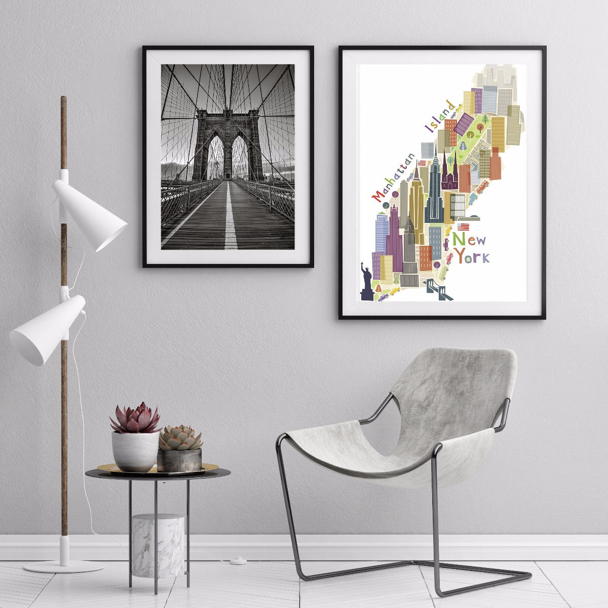 Brooklyn Bridge monokromatisk poster