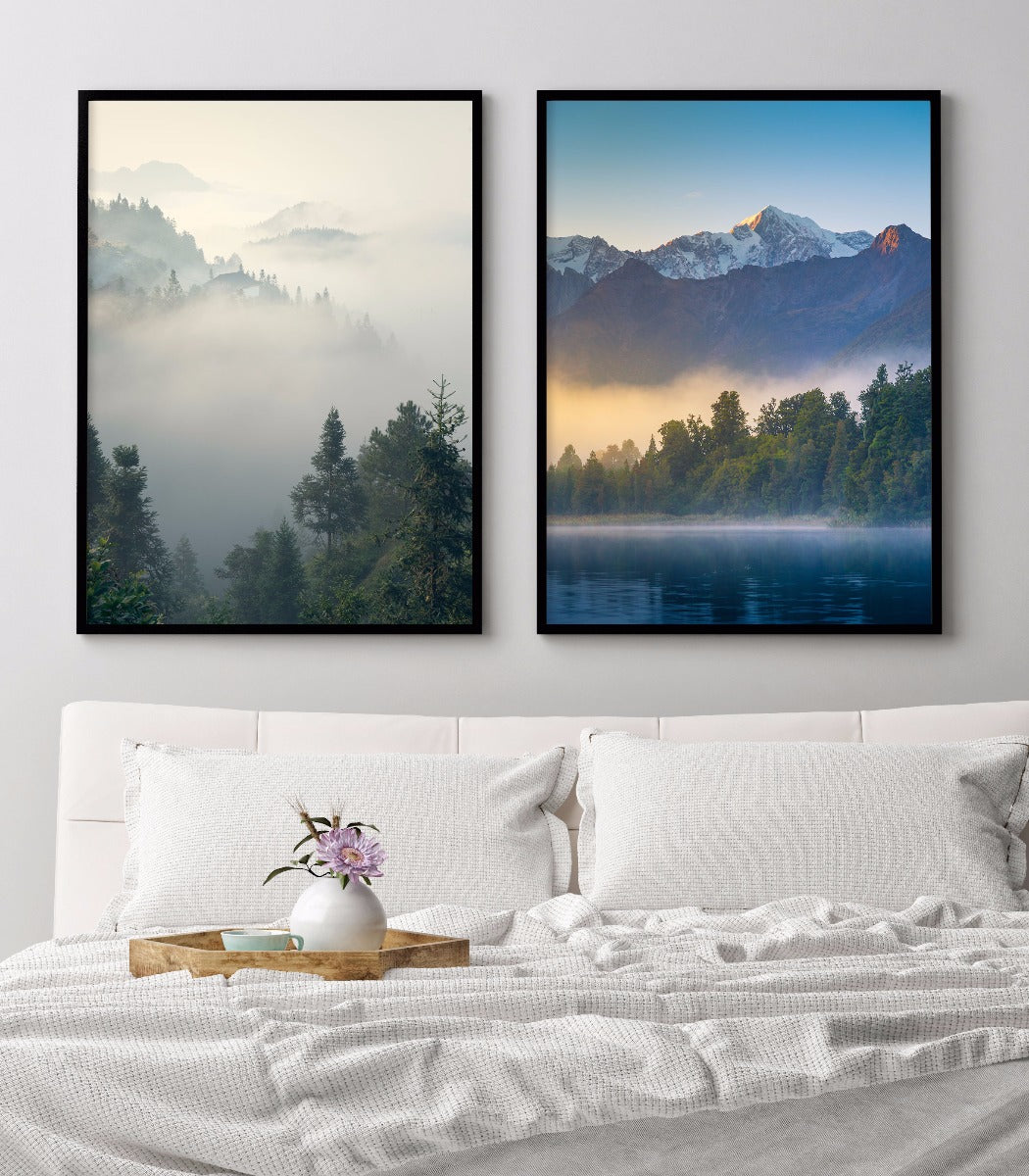 poster Morgondimma i skogen