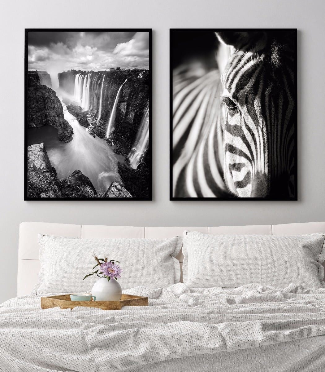 Victoria Falls svartvit poster