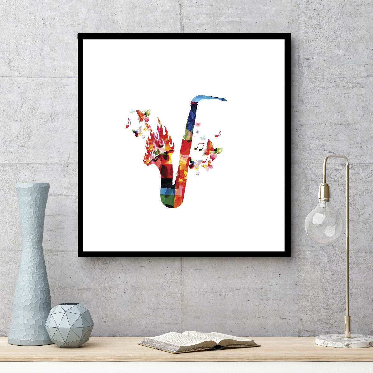 Saxofon illustration poster