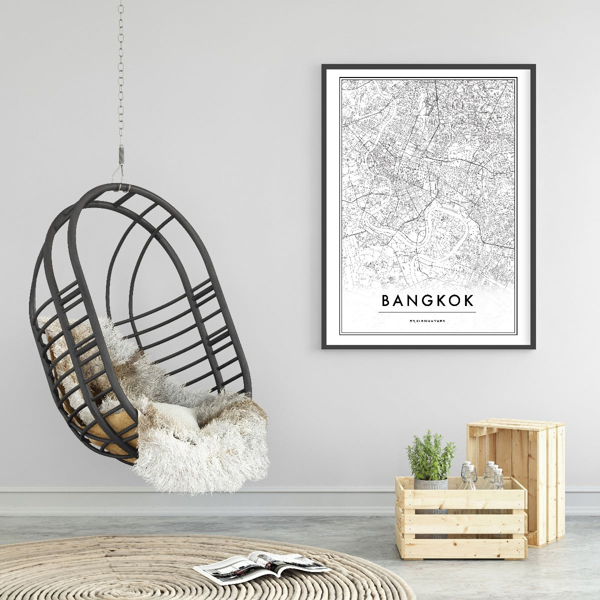 Bangkok Thailand karta poster