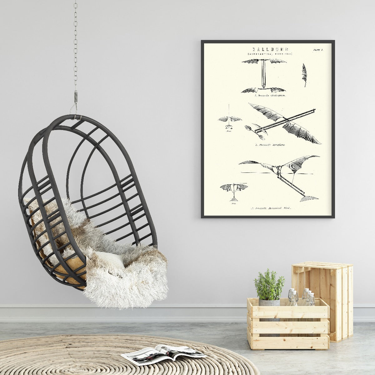 Vintage flygande maskiner poster