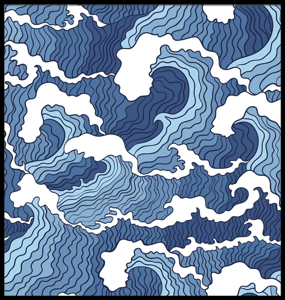 Abstrakt vågillustration poster