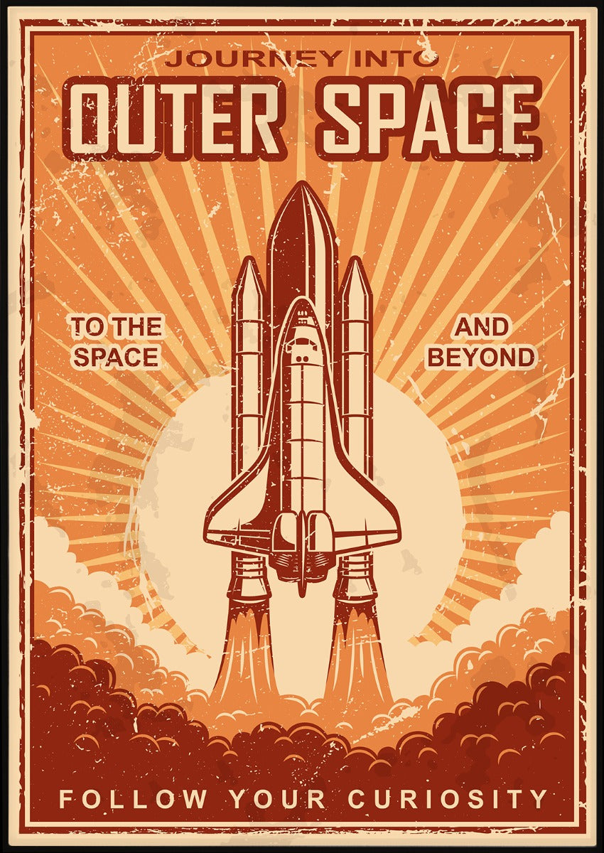 yttre rymden vintage poster
