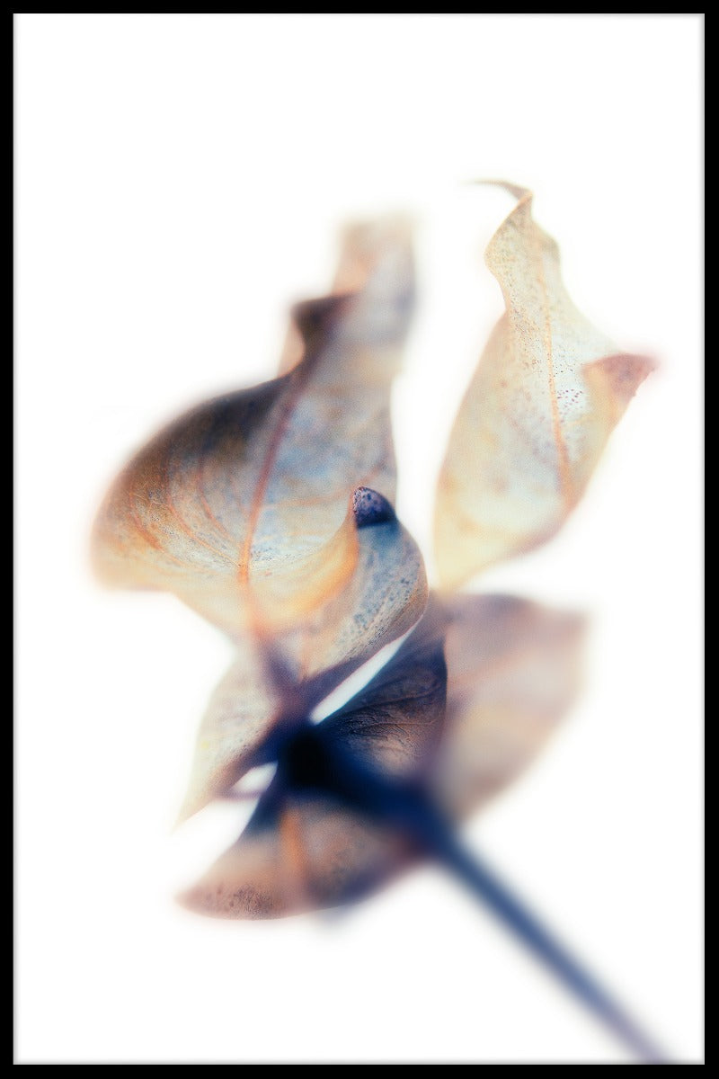 Abstrakt blå brun tonad blad poster