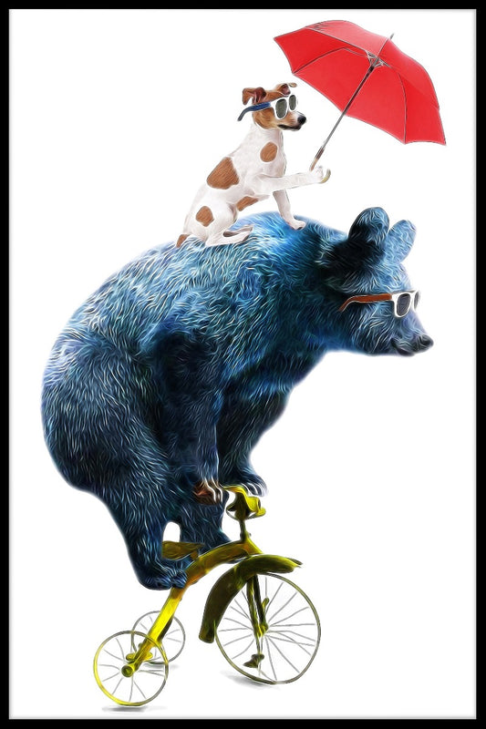 Björn cykel Illustration poster