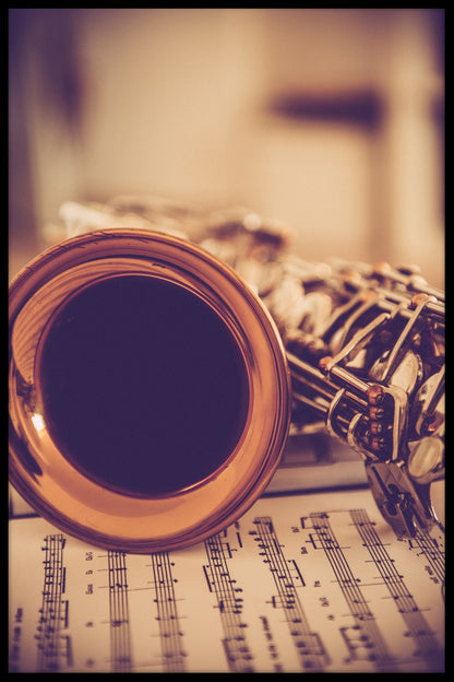 Saxofon och anteckningar Vintage poster