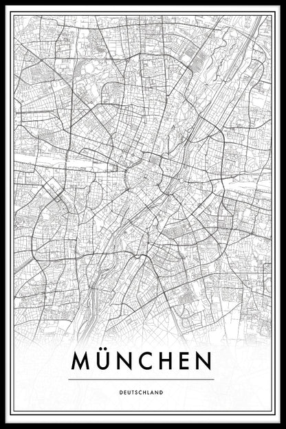 München Tyskland Kartposter