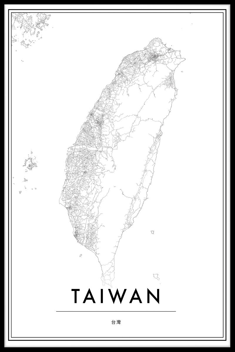 Taiwan karta poster