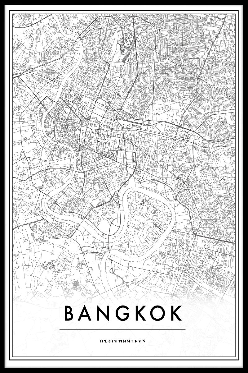 Bangkok Thailand karta poster