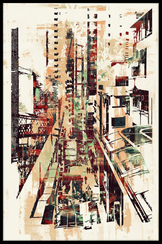 Abstrakt stadsbild poster