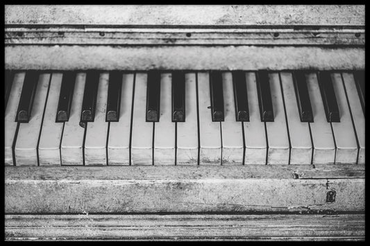 Vintage Piano svart och vit poster