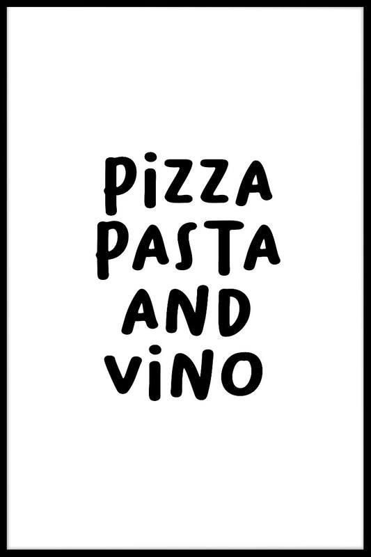 Pizza Pasta Och Vino poster