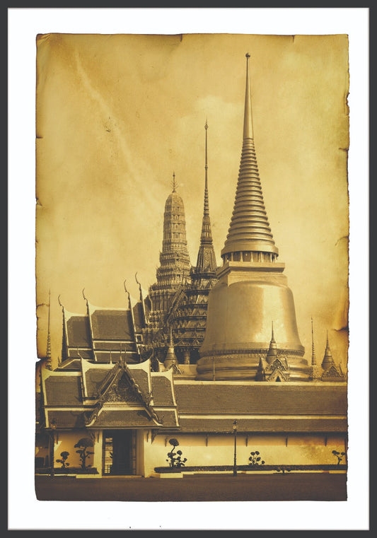 Bangkok tempel vintage poster