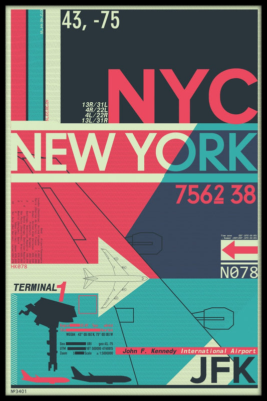 JFK New York City Airport poster