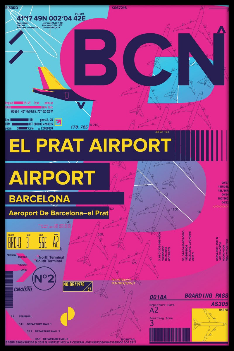 poster BCN Barcelona-el Prat flygplats
