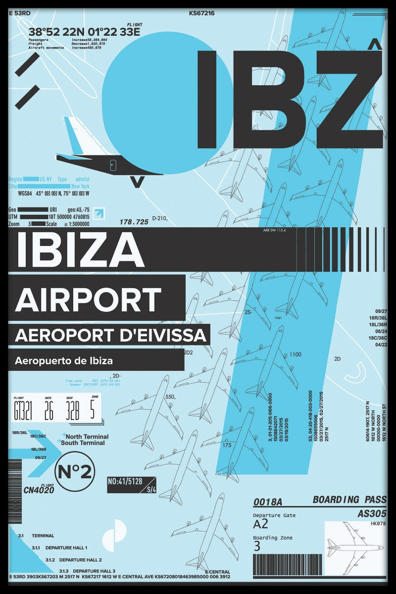 IBZ Ibiza flygplats poster
