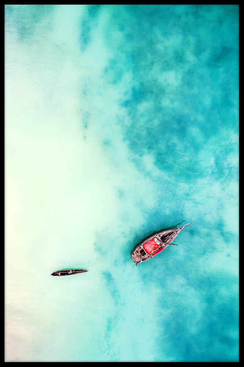 Flygfoto tropisk båtposter