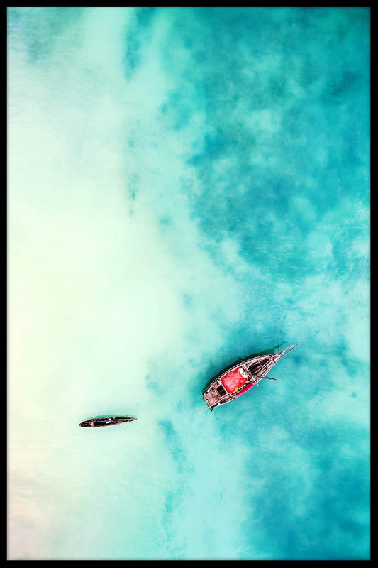 Aerial Tropical Boat Poster-s