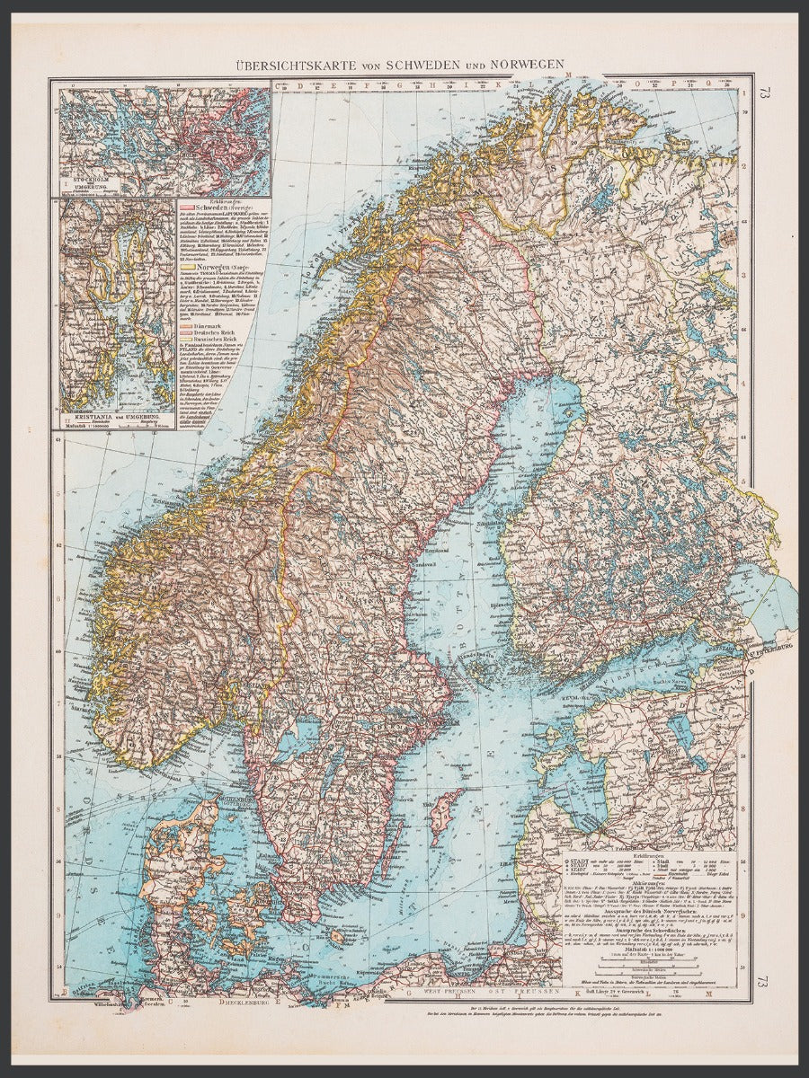 Skandinavien Karta 1896 poster