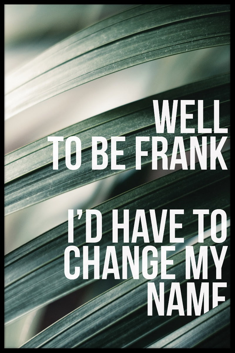 Well To Be Frank N02 poster