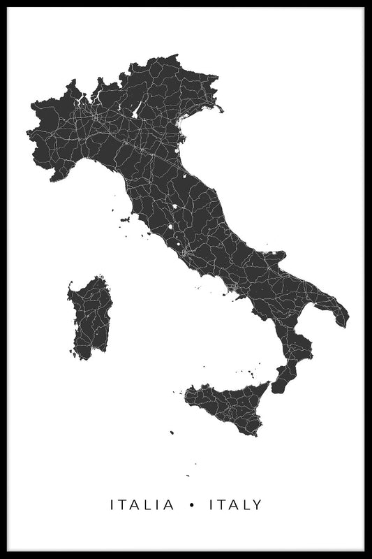Italien Karta N02 poster