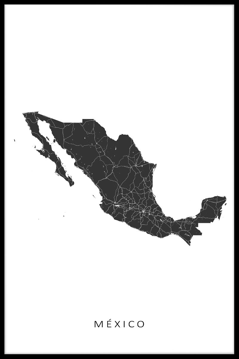 Mexiko karta poster