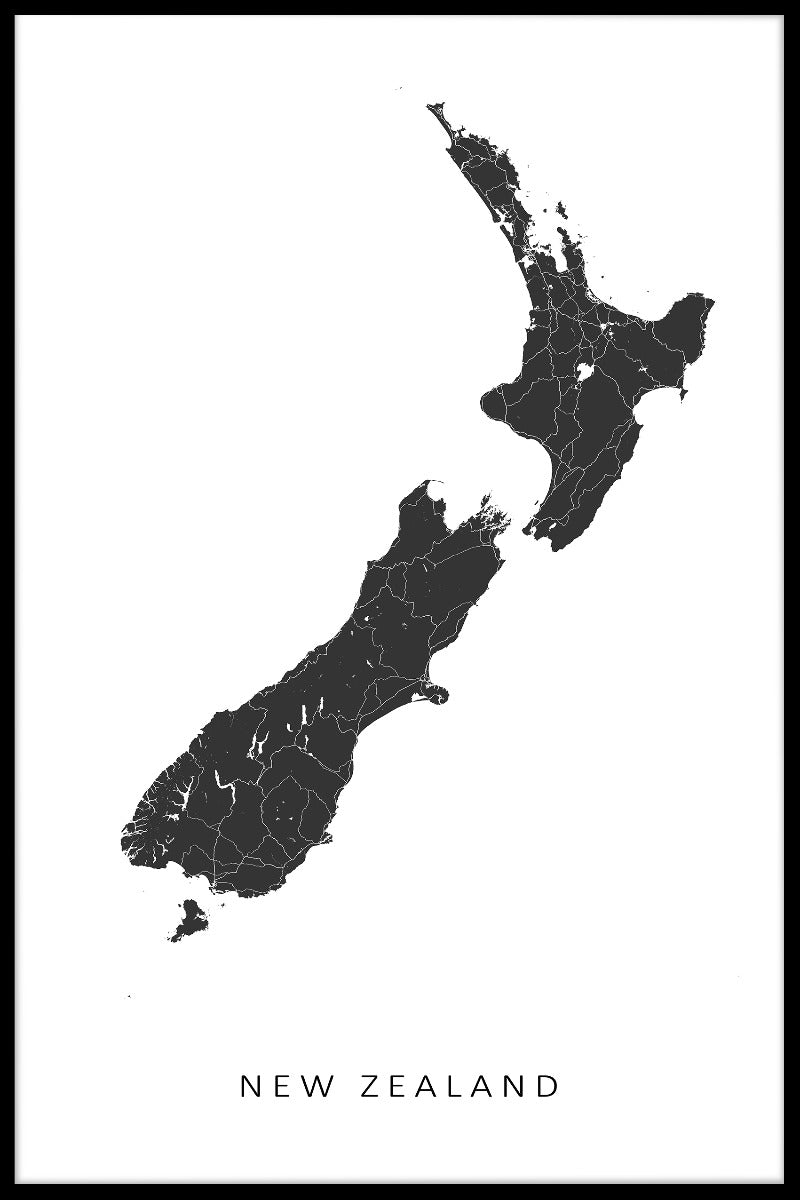 Nya Zeeland kartposter