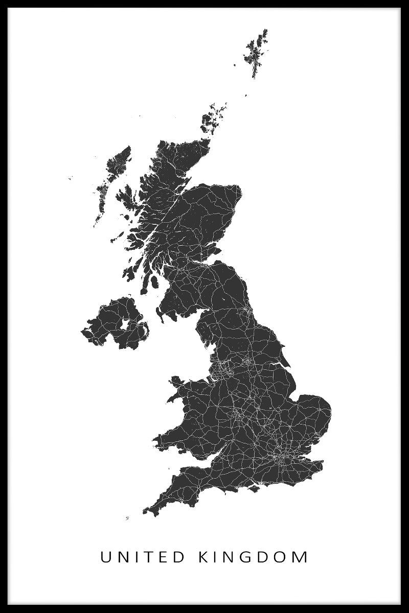 Storbritannien kartposter
