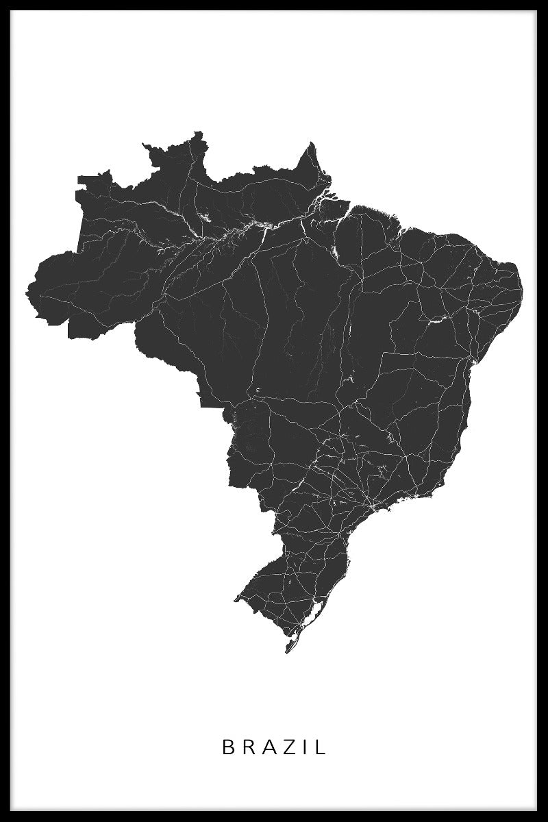 Brasilien karta poster