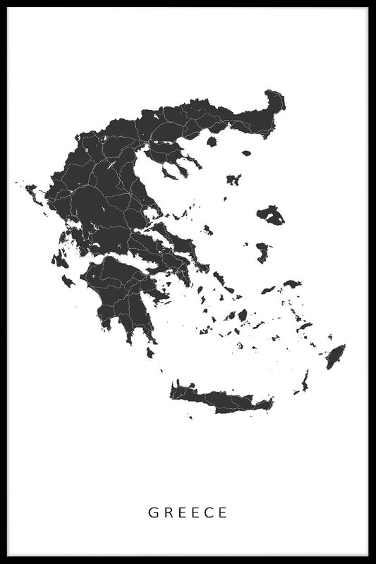 Grekland karta poster
