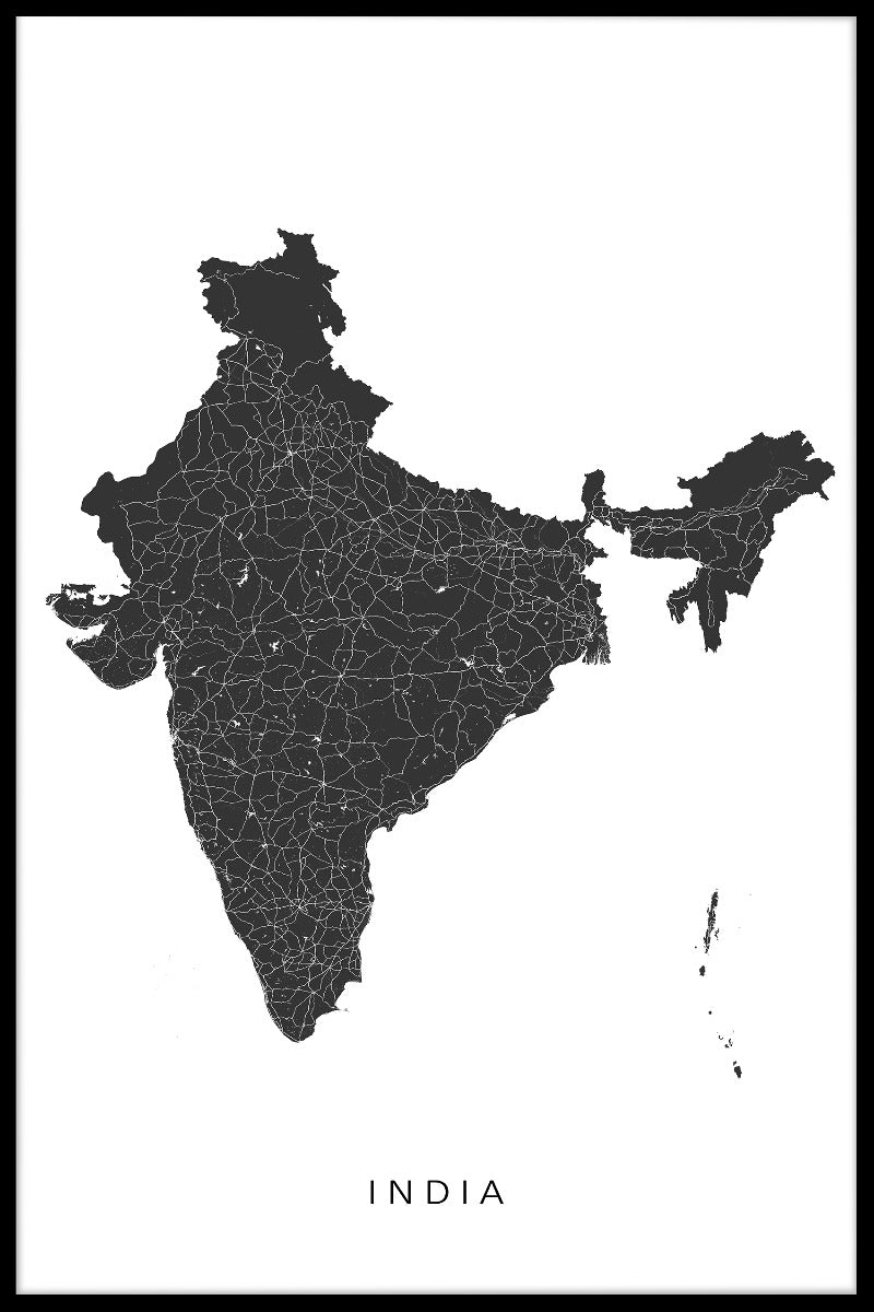 Indien karta poster