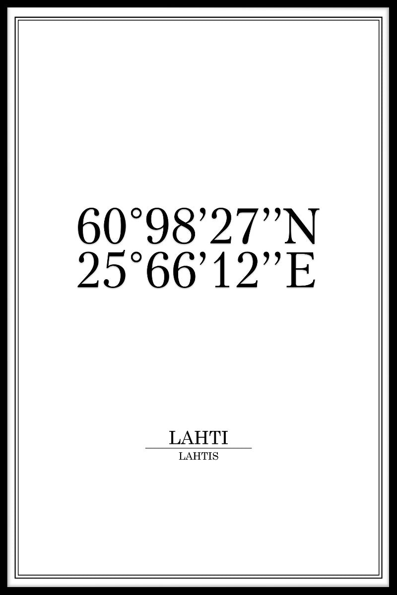 Lahtis koordinater poster