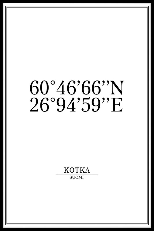 Kotka koordinater poster