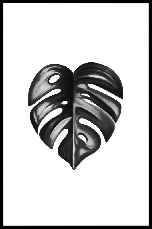 Svart Monstera Leaf poster