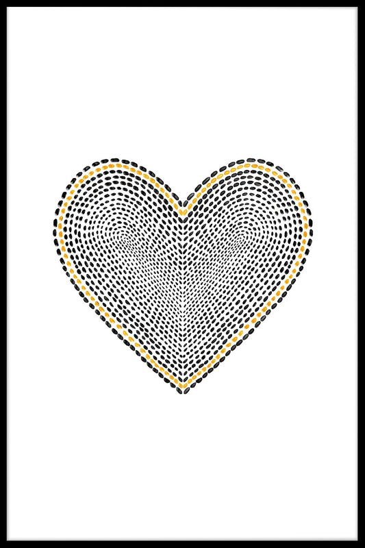 Guld och svart hjärta poster