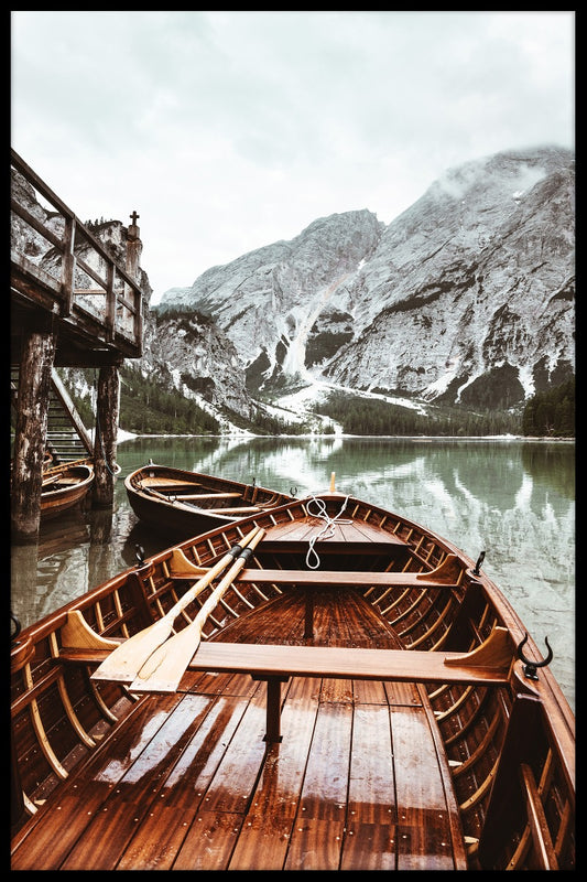 Båtar På Braies Lake poster